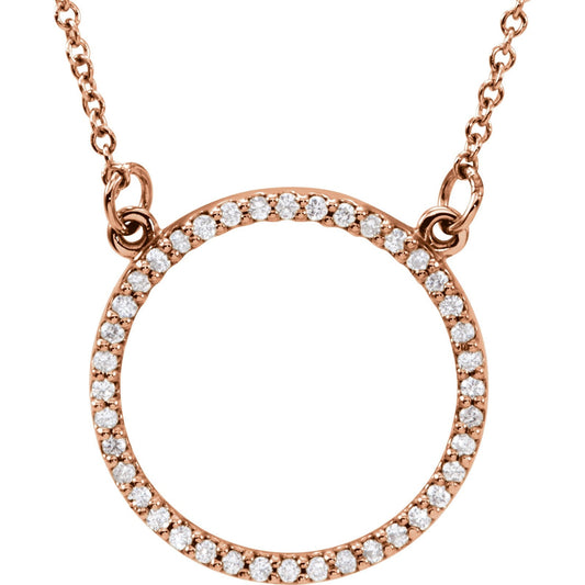 14K Rose 1/6 CTW Diamond 16 Necklace