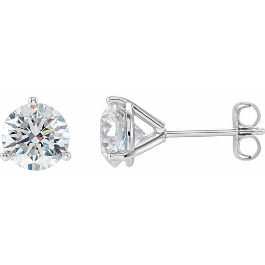 14K White 1 1/2 CTW Diamond Stud Earrings