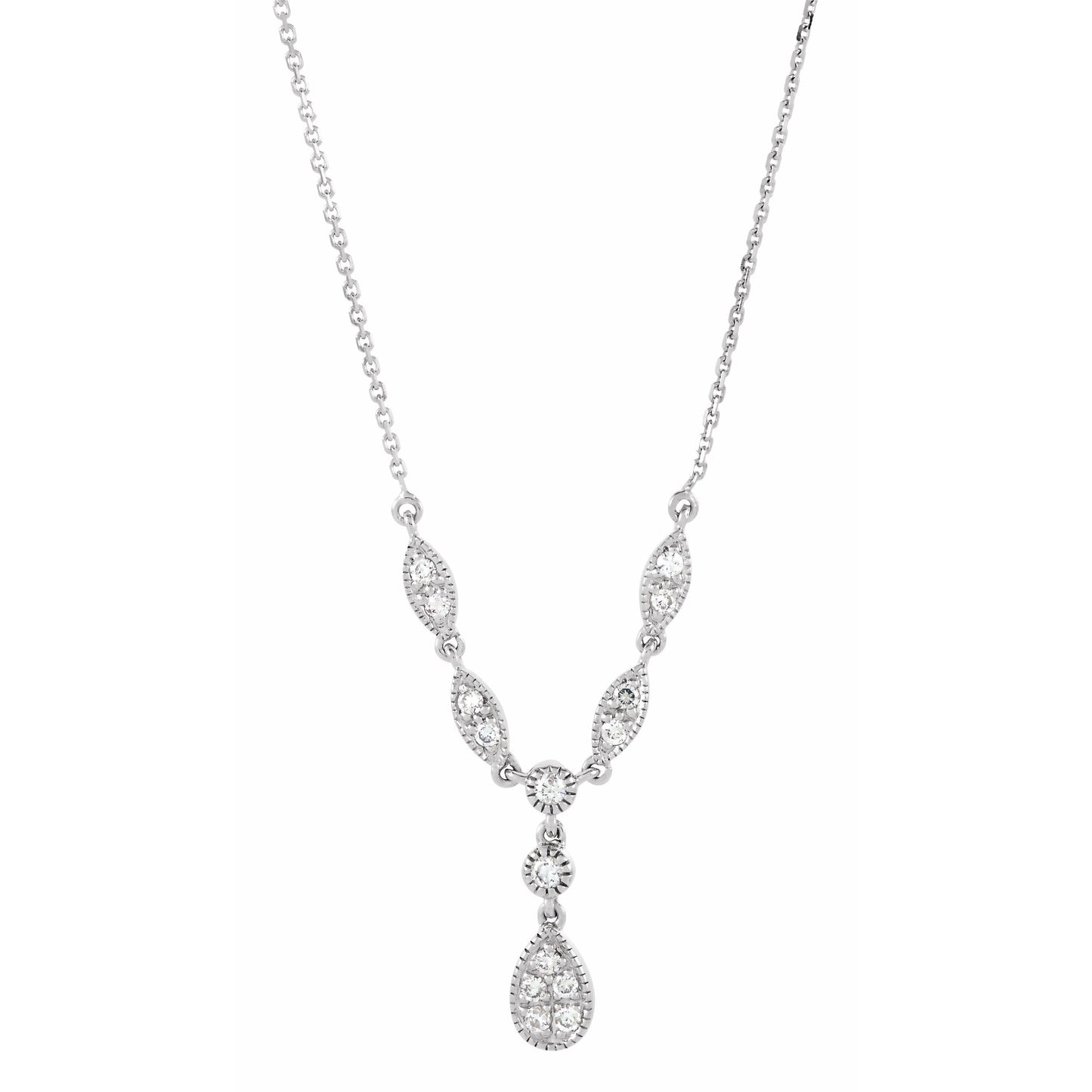 14K White 1/4 CTW Diamond Y 18 Necklace