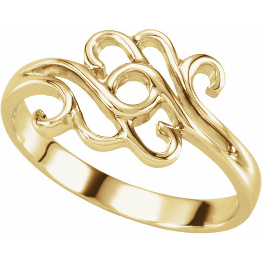 14K Yellow Freeform Remount Ring