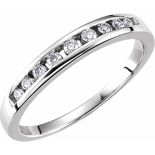14K White 1/6 CTW Diamond Band