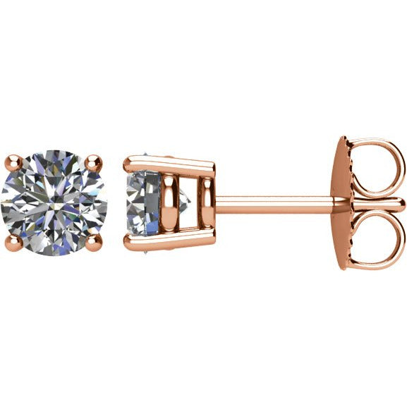 14K Rose 1 CTW Diamond Earrings