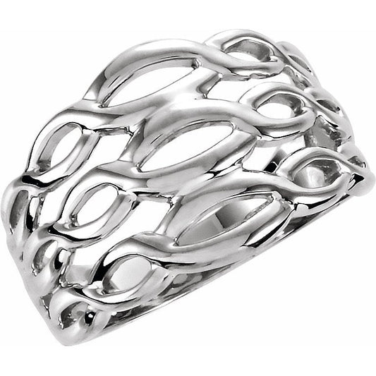 14K White Freeform Ring