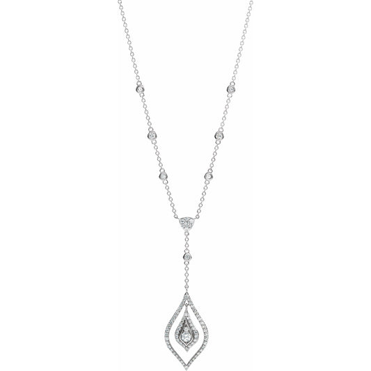 14K White 7/8 CTW Diamond Geometric 18 Necklace