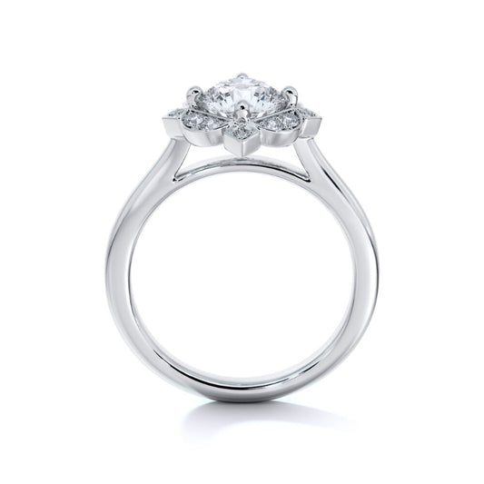 Sasha Primak Contoured Cathedral Art Deco Diamond Halo Engagement Ring