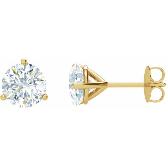 14K Yellow 2 CTW Diamond Stud Earrings