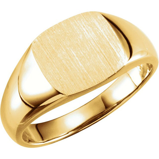 14K Yellow 9 mm Square Signet Ring