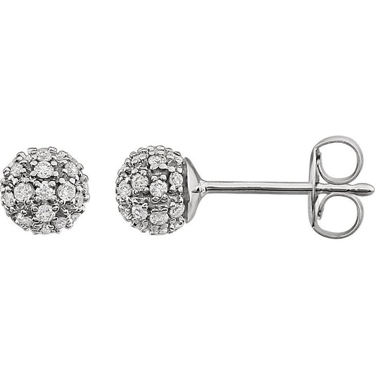 14K White 1/4 CTW Diamond Cluster Earrings