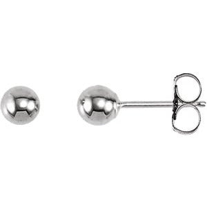 14K White 4 mm Ball Earrings