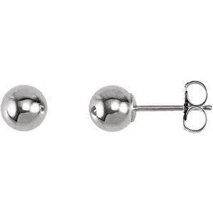 14K White 5 mm Ball Earrings