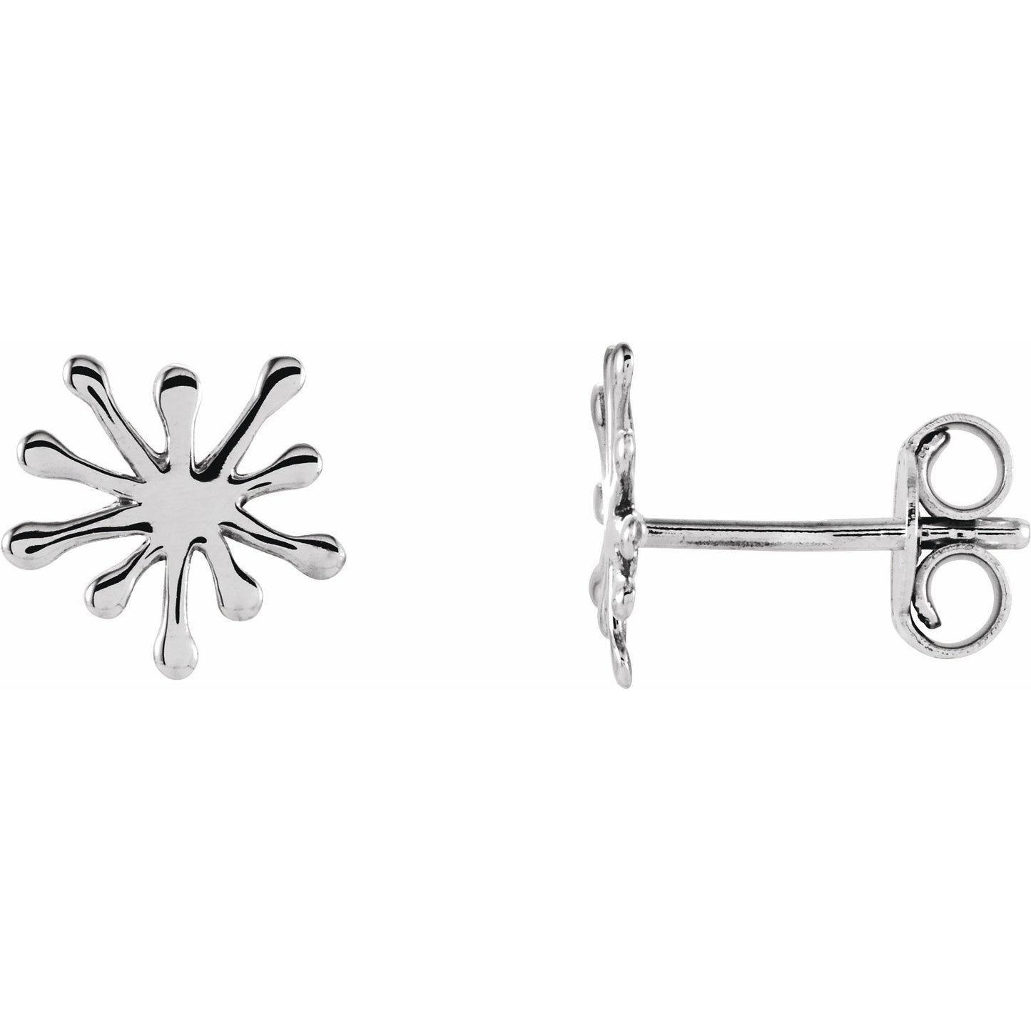 14K White Burst Stud Earrings