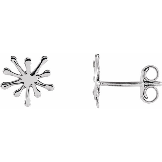 14K White Burst Stud Earrings