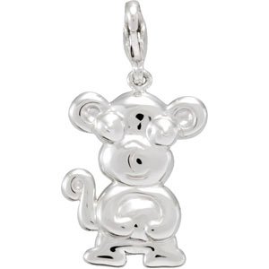14K White Charming Animalsu00ae Monkey Charm