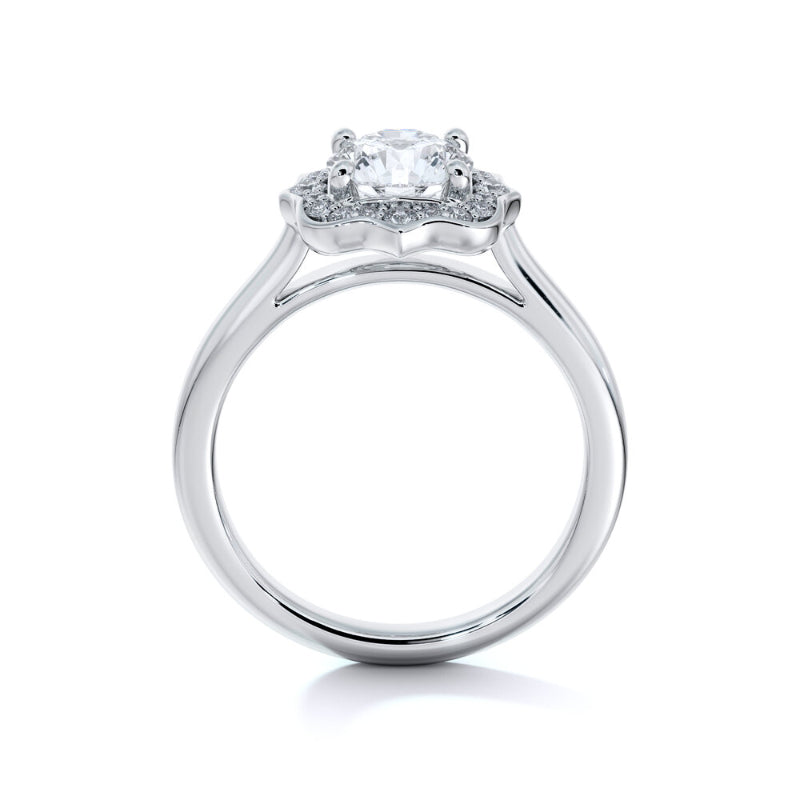 Sasha Primak Contoured Cathedral Frame Diamond Halo Engagement Ring