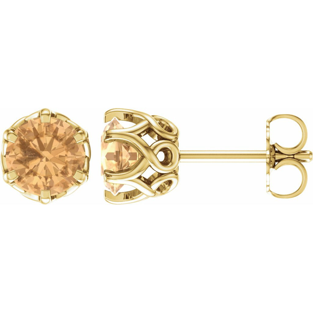 14K Yellow Honey Topaz Earrings