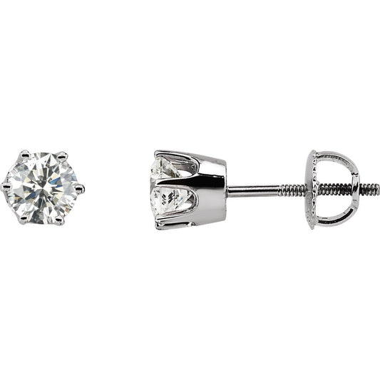 14K White 1 CTW Diamond Earrings