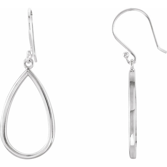 14K White Pear Shaped Earrings
