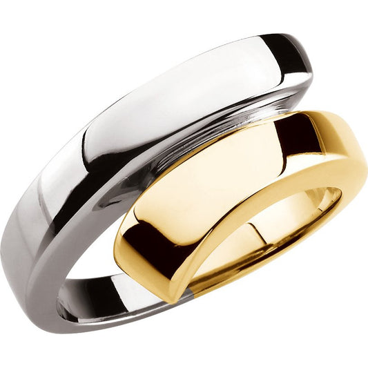 14K Yellow/White Bypass Ring