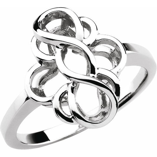14K White Freeform Ring