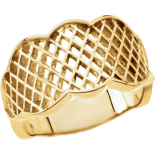 14K Yellow Latticework Band