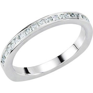 14K White 1/2 CTW Diamond Straight Band