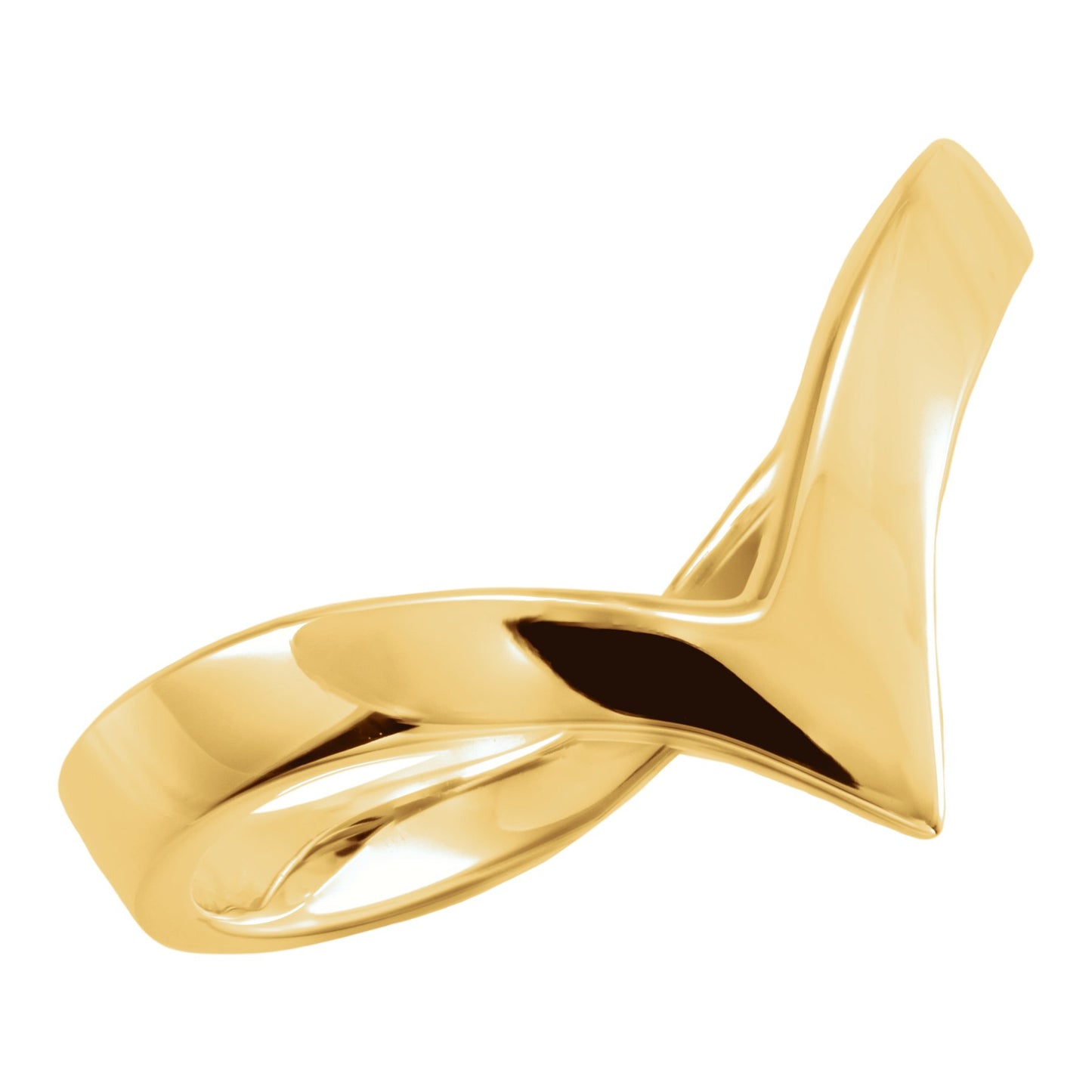 14K Yellow V Ring