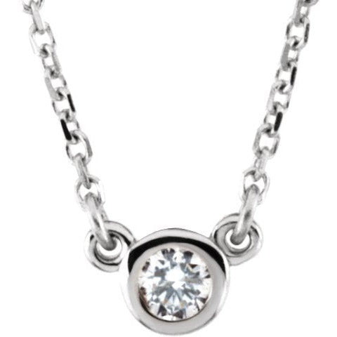 14K White 1/6 CT Diamond Solitaire 18 Necklace