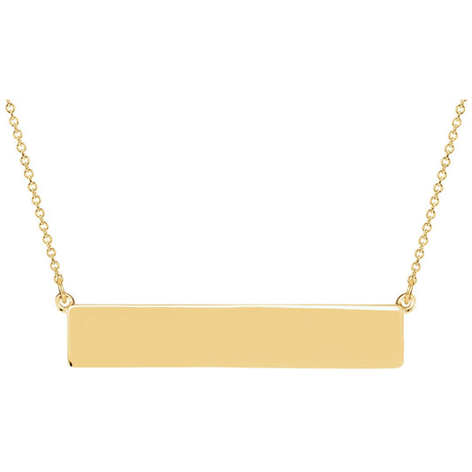 14K Yellow Bar 17.5 Necklace