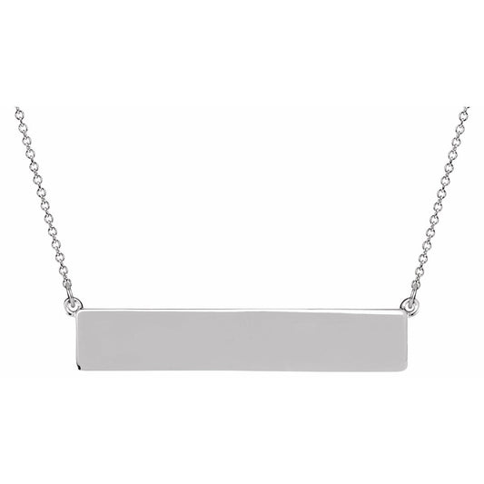 14K White Bar 19.5 Necklace