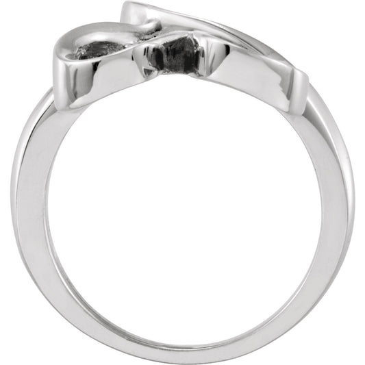 14K White Freeform Ring