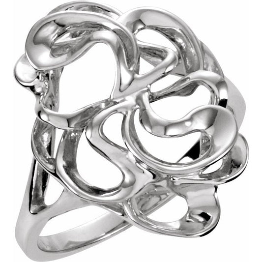 14K White Freeform Ring
