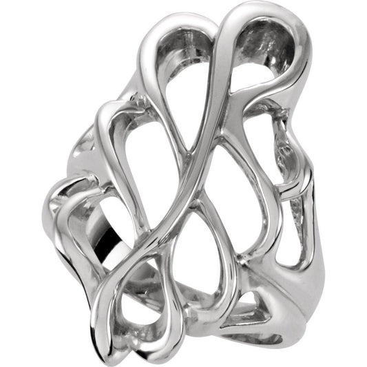 14K White Freeform Ring