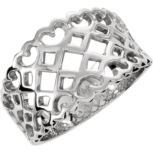 14K White Freeform Ring