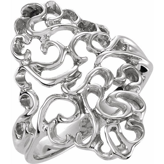 14K White Freeform Ring