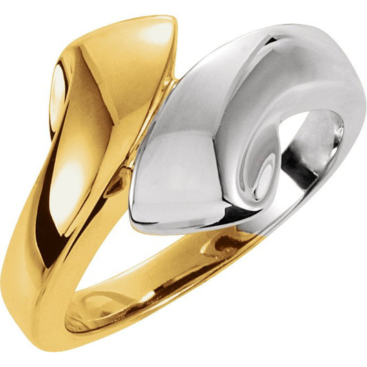 14K Yellow/White Bypass Ring
