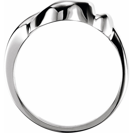 14K White Freeform Ring