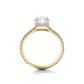 Sasha Primak Contour Cathedral Round French Pave Diamond Engagement Ring