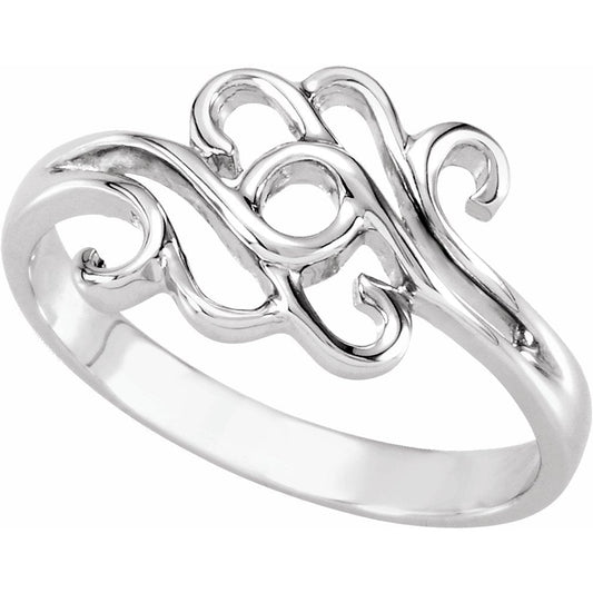 14K White Freeform Remount Ring