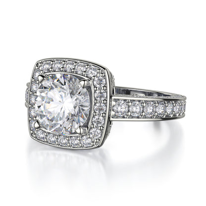 Michael M 18k White Gold Princess Engagement Ring