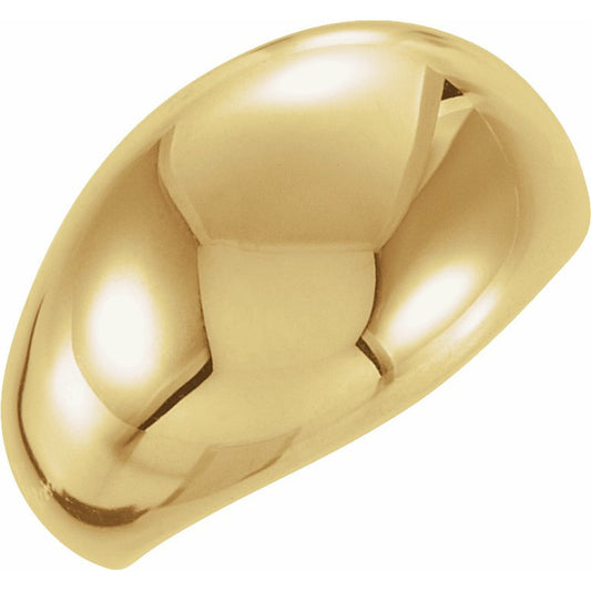 14K Yellow 12 mm Dome Ring