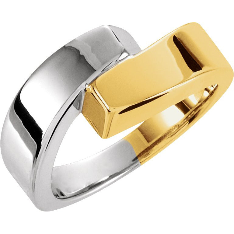 14K Yellow/White Bypass Ring