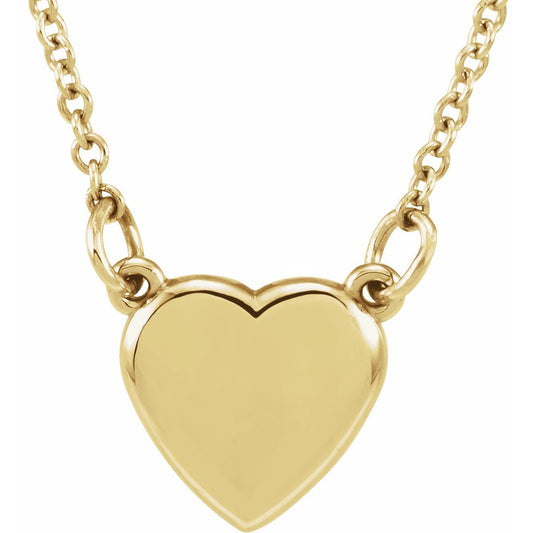 14K Yellow Heart 18 Necklace