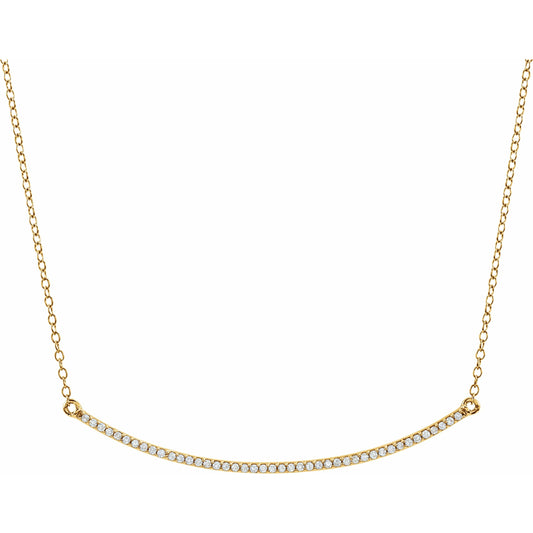 14K Yellow 1/6 CTW Diamond Bar 16-18 Necklace