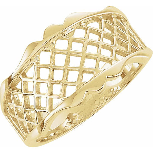 10K Yellow Lattice Design Band