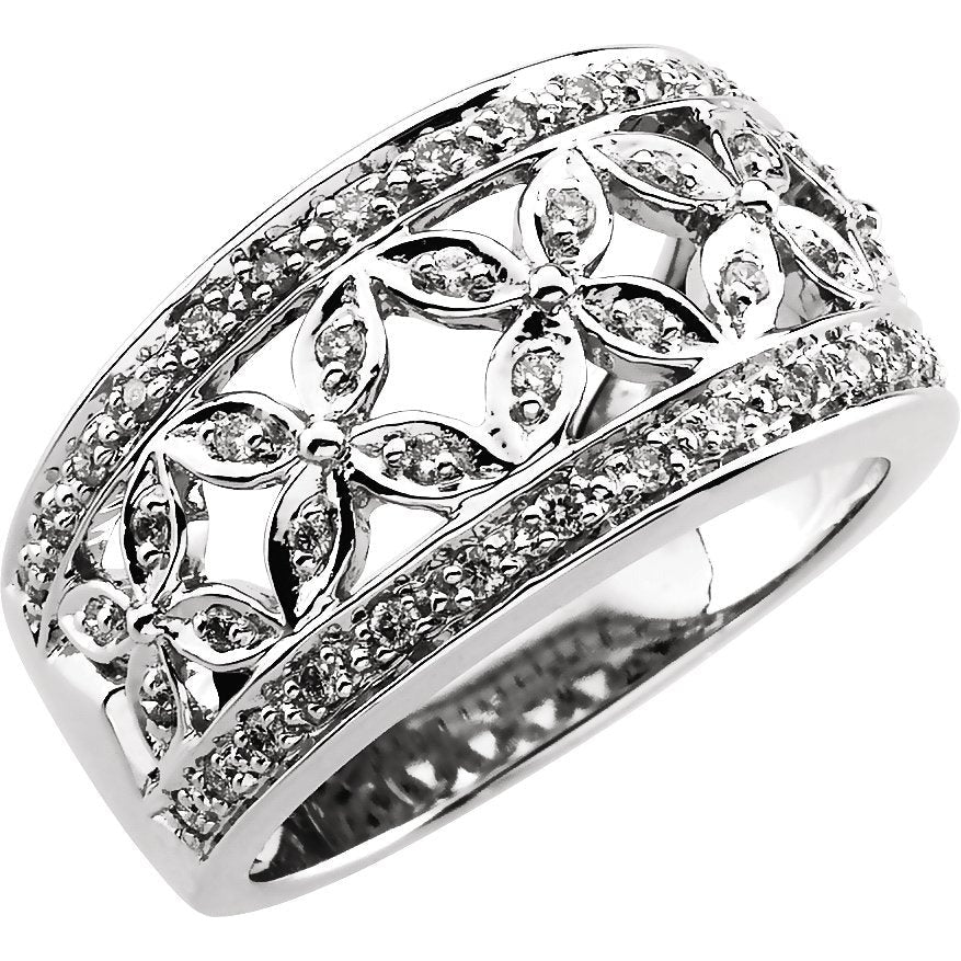 14K White 1/3 CTW Diamond Band