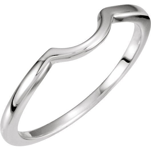 14K White Band for 6.5 mm Engagement Ring