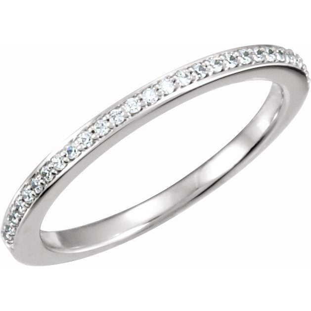 14K White 1/8 CTW Diamond Band