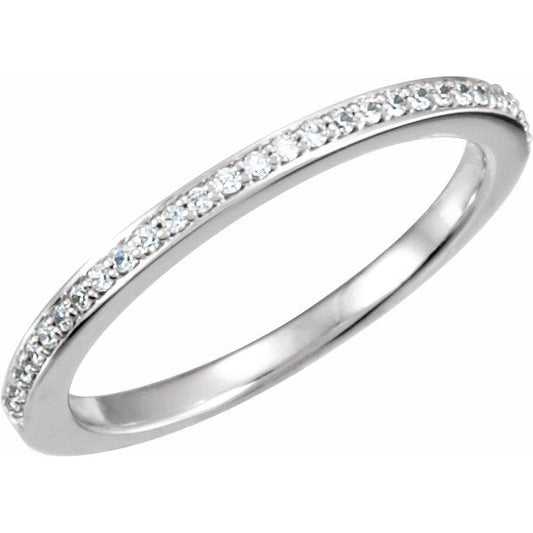 14K White 1/8 CTW Diamond Band