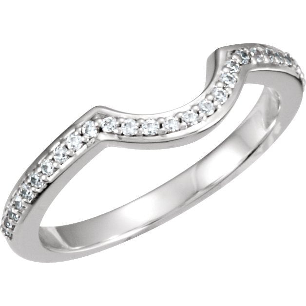 14K White 1/5 CTW Diamond Band for 5.2 mm Round Engagement Ring