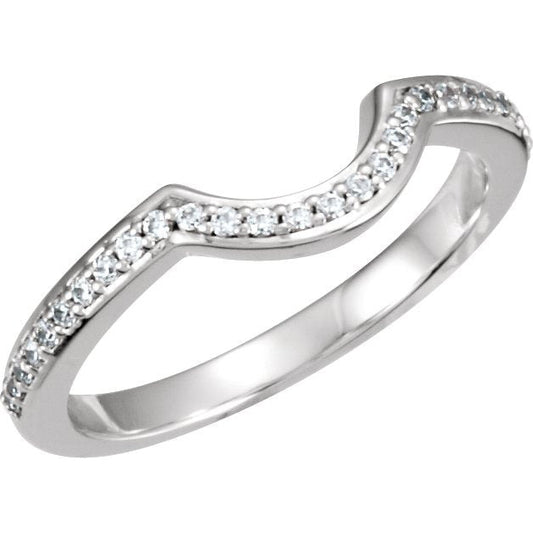 14K White 1/5 CTW Diamond Band for 5.2 mm Round Engagement Ring